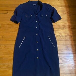 Navy Blue Button-Down Dress